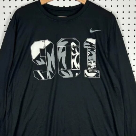 Nike 1 Cent Memphis Tigers Large Long Sleeve Shirt Basketball Team Issued Penny - Picture 2 of 4